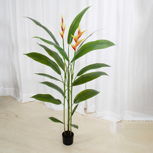 Foglia artificiale fornitore di piante personalizzate vaso verde piantato piccolo arredamento per la casa Bonsai albero uccello <span class=keywords><strong>del</strong></span> <span class=keywords><strong>paradiso</strong></span> - Product Image 4