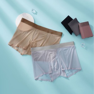 2025 Summer Sports Seamless Breathable Ice Silk <strong>Boxer</strong> Sexy <strong>Flying</strong> Waist Thin Nylon/Spandex Men's Underwear - Product Image 1