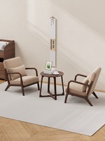 Fauteuil rembourré de style moderne du milieu du siècle, chaise de lecture confortable en bois massif, idéale pour les petits salons, les chambres et les chambres d'hôtes
