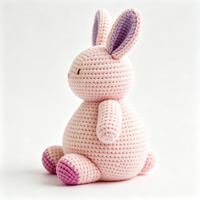 Adorable lapin en peluche fait main au crochet, figurine animale en tricot doux personnalisée, jouet en peluche sur mesure en gros