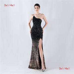 32013-S #3XL4ประดับด้วยเลื่อมยาวขนาดใหญ่พิเศษชุดการแสดงความงามงานเลี้ยงตอนเย็น - Product Image 1