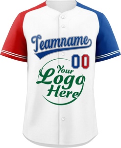 Botón abajo equipo JerseyKid's deportes uniformes Jersey fiesta béisbol Jersey botón abajo camisas de manga corta, personalizado cosido - Product Image 4