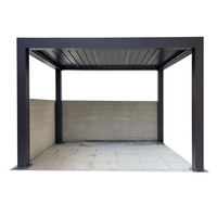 Gazebo en verre entièrement fermé, structure en aluminium thermolaqué antirouille, motorisé, écologique, pour jardin, villa, balcon
