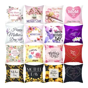 best selling customizable Mother's Day Cheap Custom Print Cushion Cover Decoration holiday Throw Cover Sublimation Pillow Case