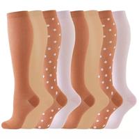 Chaussettes de compression longues à dégradé pour femmes et hommes - Chaussettes de sport en nylon à séchage rapide et antidérapantes pour femmes enceintes, infirmières et enseignants