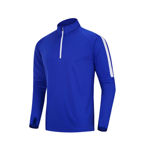 Quick Dry 1/4 Zip Long Sleeve Football Jersey Breathable Custom Team Training Sports <b>Pullover</b> - Product Image 1