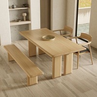 Ménage moderne bord vif Peinture à base d'eau Dalle de bois pin bois massif cuisine de bureau tables à manger en bois