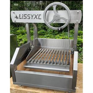 Parrilla de Carbón Ajustable de Metal para Restaurante, Tamaño Pequeño, Parrilla de Acero Inoxidable para Exteriores, Patio Trasero, Estilo Santa María, Venta al por Mayor - Product Image 1