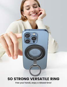 Support de téléphone magnétique amovible Lamicall STRR05, anneau rotatif à 360°, poignée de maintien pliable, béquille pour <span class=keywords><strong>selfie</strong></span> à la main, support de bureau - Product Image 3