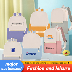 Custom Logo OEM Student School Bag Factory Direct Simple Solid Color with Waterproof Zipper Closure for Promotion Gift - Product Image 1