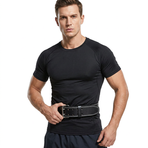Ceinture de musculation en cuir robuste SAAR INDUSTRIES avec boucle réglable, support lombaire haute résistance pour homme et femme, idéale pour la gym et la force athlétique - Product Image 1