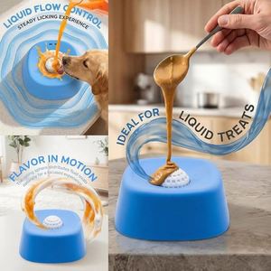 Interactive Pet Puzzle Toys Slow Feeder Dog Bowls Lick Bowl with <b>Rolling</b> Ball for Liquid Treats - Product Image 2