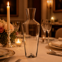 Carafe à vin en verre à épaule haute et base conique, en cristal sans plomb, avec bec verseur fin, pour bar à domicile