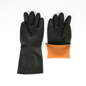 Gants industriels épais noirs et <span class=keywords><strong>orange</strong></span> de 14 pouces, résistants aux produits chimiques, gants en latex de caoutchouc résistants - Product Image 2
