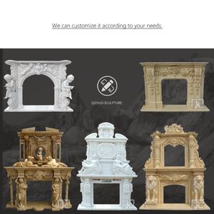 Maison italienne de Carrare utilisée décoration sculptée à la main moderne chérubin ange <span class=keywords><strong>cheminée</strong></span> en <span class=keywords><strong>marbre</strong></span> <span class=keywords><strong>blanc</strong></span> Surround - Product Image 6