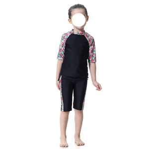 Yaz <span class=keywords><strong>3</strong></span> adet müslüman çocuklar mayo çiçek baskı kısa kollu mayolar geleneksel islam çocuk kız çocuk Beachwear - Product Image 2