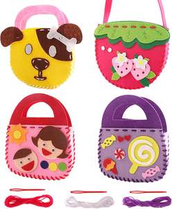 Accesorios DIY de alta resistencia personalizados para niños en edad preescolar, primera bolsa de fieltro pequeña, caja de costura, kits artesanales para niños, juego de mano de arte - Product Image 2