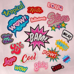 Hot Sell Cheap Custom Cartoon Words Badge Iron on Letter Patches for Clothing Bag Accessories - Product Image 1