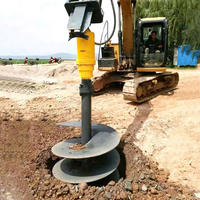 Tarière hydraulique robuste pour excavatrice, pour le forage de terres, le creusement de trous de poteaux de clôture