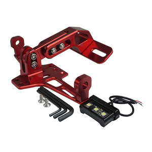 RAYANA Motorcycle & Plane Bike Universal <b>License</b> Plate <b>Frame</b> Aluminum Adjustable Telescopic LED Light Universal Motorcycle Licen - Product Image 2