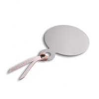 Miroir cosmétique portable personnalisé en cuir PU décoratif, marbre, acier inoxydable rose