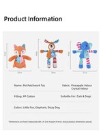 Jouets à mâcher pour animaux de compagnie en forme d'animaux de dessin animé mignons, ensemble de jouets à couiner pour chiens et chats, jouets interactifs en peluche pour l'entraînement, petite/moyenne taille