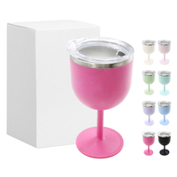 Verre à vin en plastique incassable de qualité alimentaire, personnalisé et unique, 4 oz, intérieur en acier inoxydable, extérieur en plastique