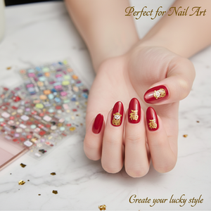 3D embossed bronze-gold nail <b>stickers</b> with three-dimensional patterns for nail art decoration – self-adhesive nail decals - Product Image 4