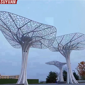 Escultura de Árbol de Acero Inoxidable 3D Grabada Personalizada, Moderna y Grande, Color y Logotipo Personalizables, Ícono Urbano para Exteriores - Product Image 4