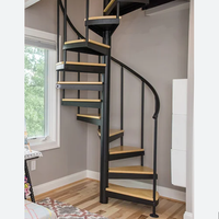 Prima vente en gros villa extérieure haut de gamme escalier en colimaçon en acier grand escalier en colimaçon moderne prix bon marché utilisation intérieure matériau métallique