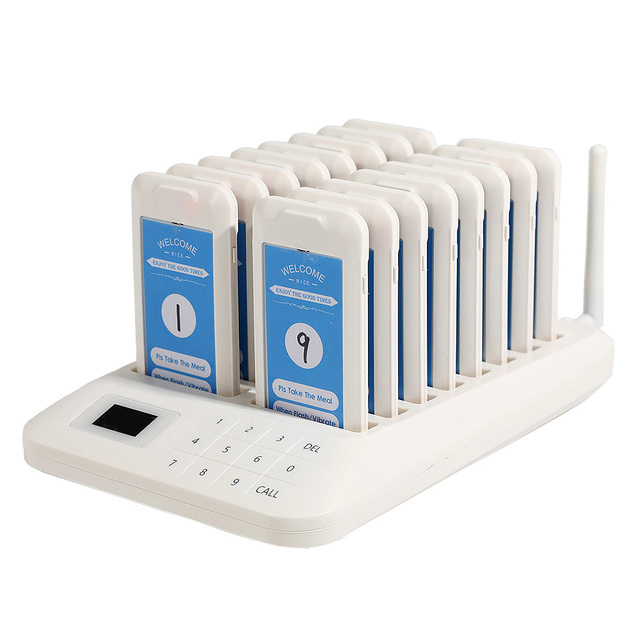 Wireless Wireless Restaurant Pager System Calling System 16 Pagers for Food Truck Church Nursery Dining Hall Food Court