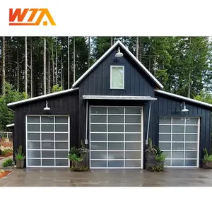 8X7 8X8 9X7 9X8 16X7 16X8 Real Tempered Transparent Or Frosted Glass Sectional Glass Garage Door