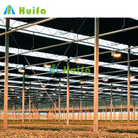 Huifa Commerciële Enkelspannings Landbouwkas Kit Zware Aluminium Frame PE Folie + Lichtdeprivatiegordijnen