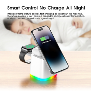 Cargador Inalámbrico Magnético Rápido 3 en 1 Blanco y Negro <span class=keywords><strong>con</strong></span> Función FOD para <span class=keywords><strong>Android</strong></span> y Estación de Carga - Product Image 5