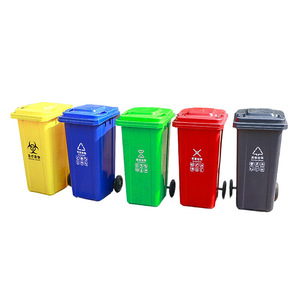 Contenedor de basura para exteriores de 100L, de plástico HDPE, con ruedas, rectangular, para residuos de alimentos, para comunidades residenciales - Product Image 2