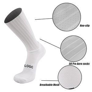 <span class=keywords><strong>Calcetines</strong></span> de <span class=keywords><strong>Ciclismo</strong></span> <span class=keywords><strong>Personalizados</strong></span>, Ligeros, Aerodinámicos, Deportivos, Blancos, con Punta Sin Costuras, Antideslizantes, de Silicona, para Hombre - Product Image 4