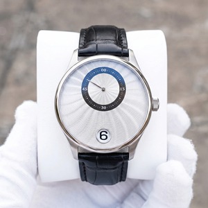 Reloj Mecánico con Movimiento Automático Jumping Hour 9015, Esfera Plateada Guilloché, Logotipo Personalizado, Fabricantes de Relojes de Marca Blanca OEM - Product Image 1