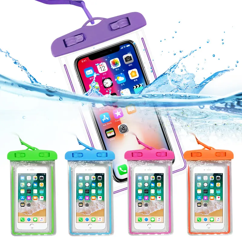 Outdoor Universal Waterproof Phone pouch Pvc waterproof cell phone case dry bag for mobile with lanyard