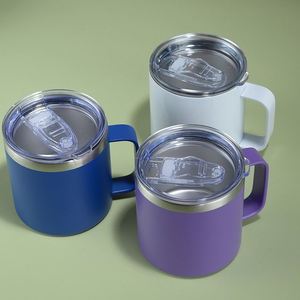 Foreign Trade Direct Supply 14oz Stainless Steel <b>Mug</b> Handle Modern Simplicity Design Office Outdoor Travel Coffee/Tea Cup Vacuum - Product Image 3