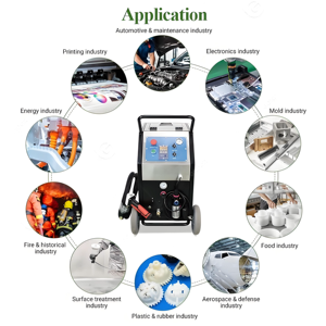 Machine de <span class=keywords><strong>nettoyage</strong></span> à glace sèche à faible consommation d'énergie, blocs de glace sèche au CO2, nettoyeur <span class=keywords><strong>cryogénique</strong></span> à neige, équipement de <span class=keywords><strong>nettoyage</strong></span> pour nettoyer les voitures - Product Image 4