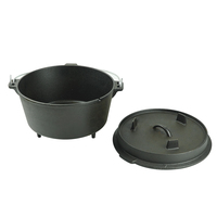 Cocotte en fonte écologique de style américain, 8,5 QT, revêtement à base d'huile végétale sans PFOA, pour camping en plein air, personnalisable