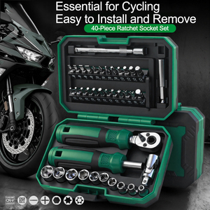 Juego de 40 Llaves de Trinquete Dobles con Juego de Puntas para Destornillador, Estuche Rígido, Caja de Herramientas para Reparaciones Automotrices - Product Image 3