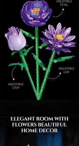 Bloques <span class=keywords><strong>de</strong></span> Construcción JJ9258 <span class=keywords><strong>de</strong></span> <span class=keywords><strong>Ramo</strong></span> <span class=keywords><strong>de</strong></span> Flores Púrpuras para Decoración del Hogar, Regalo, Arreglo Floral Artificial, Juguetes DIY Hechos en Casa - Product Image 6