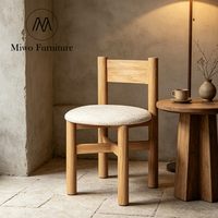 Chaise de salon moderne en bois massif de style français vintage, mobilier de restaurant moderne, chaise de salle à manger en tissu laine d'agneau Teddy