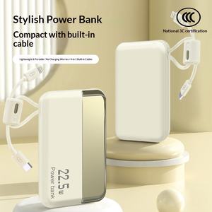 Power Bank in Plastica con Batteria Li-Polymer da 10000mAh, Ricarica Super Veloce 22.5W, Cavi Integrati, Caricabatterie Portatile Ultra Sottile - Product Image 3