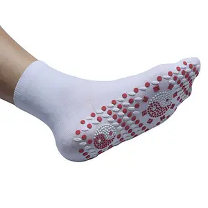 Unisex Cotton Tourmaline Massage Socks Thermal Therapy Health Socks for Winter Casual Floral Pattern