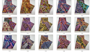 Tissu de dentelle de cire imprimé bleu royal africain Coton hollandais de cire 6 Yards - Product Image 6