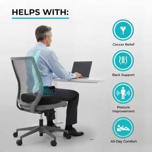 Soft Memory <b>Foam</b> Office Chair <b>Cushion</b> with Cooling Gel Breathable U-Shaped <b>Seat</b> Pad for Pain Relief and Posture Support - Product Image 3