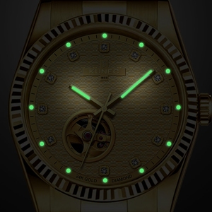 Montre automatique pour homme de luxe avec logo personnalisé OEM, 40 mm, or, acier inoxydable 316L, verre saphir, mouvement japonais 82S0, montres mécaniques - Product Image 4