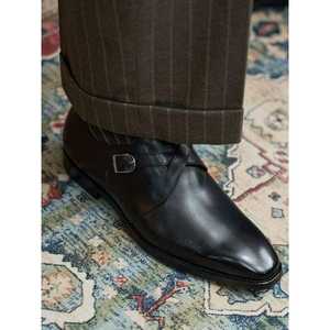 Chaussures habillées carrées pour hommes, à lacets, avec fermoirs, antidérapantes et légères, à semelle en caoutchouc - Product Image 2